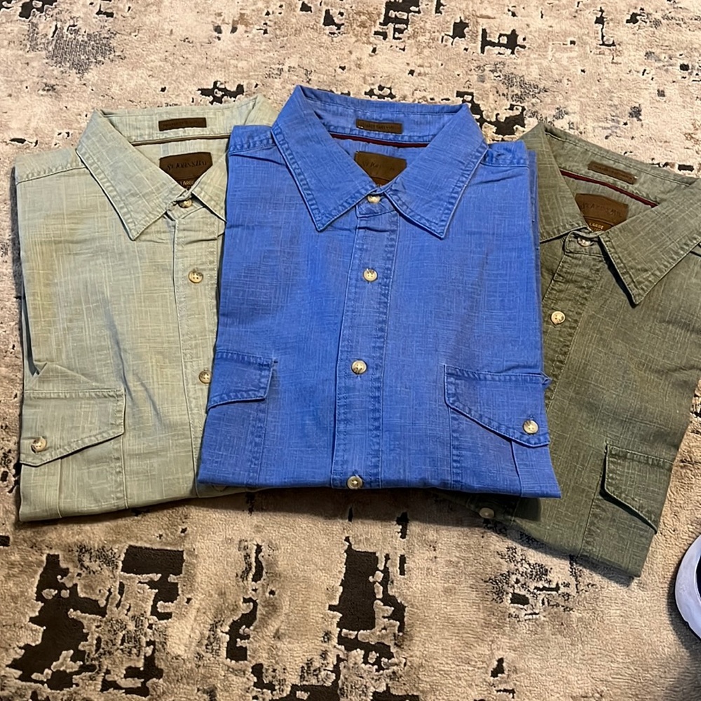 Lot of 3 St John’s Bay Camp Shirts Size L